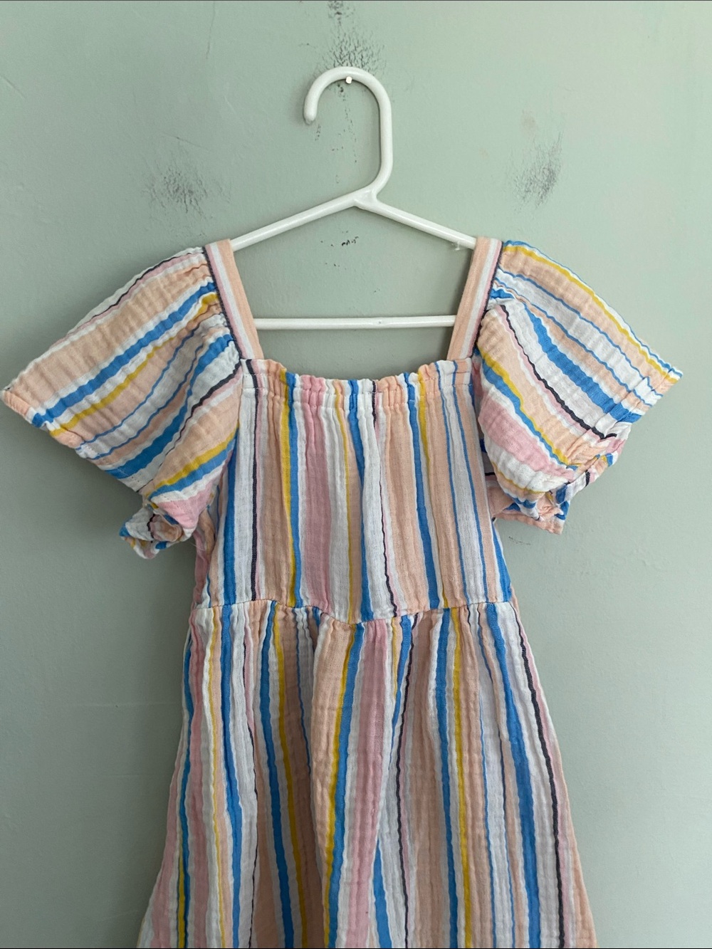Roxy Girls' Short Sleeve Striped 100% cotton dress Size Small Size 7/8 - Picture 2 of 7